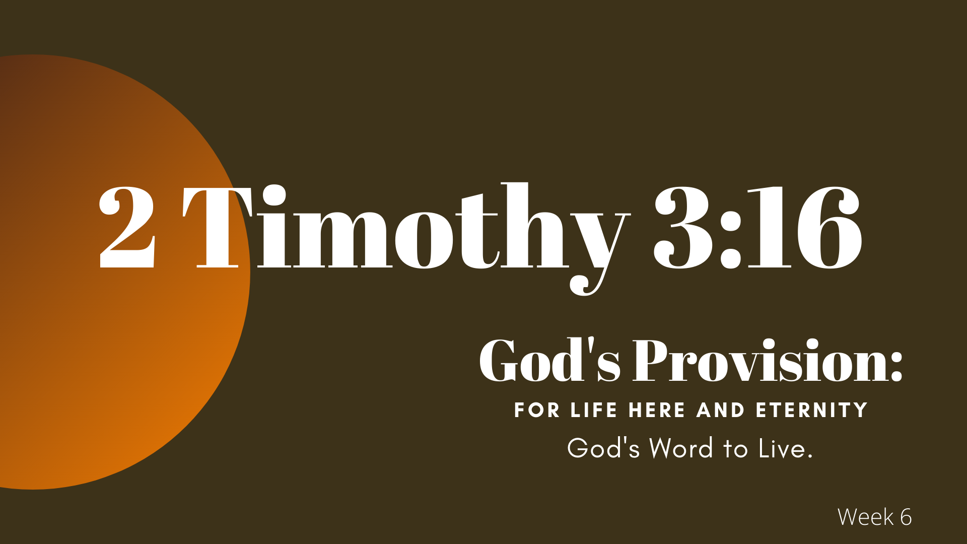 Week 6 2 Timothy 3_16 Cover