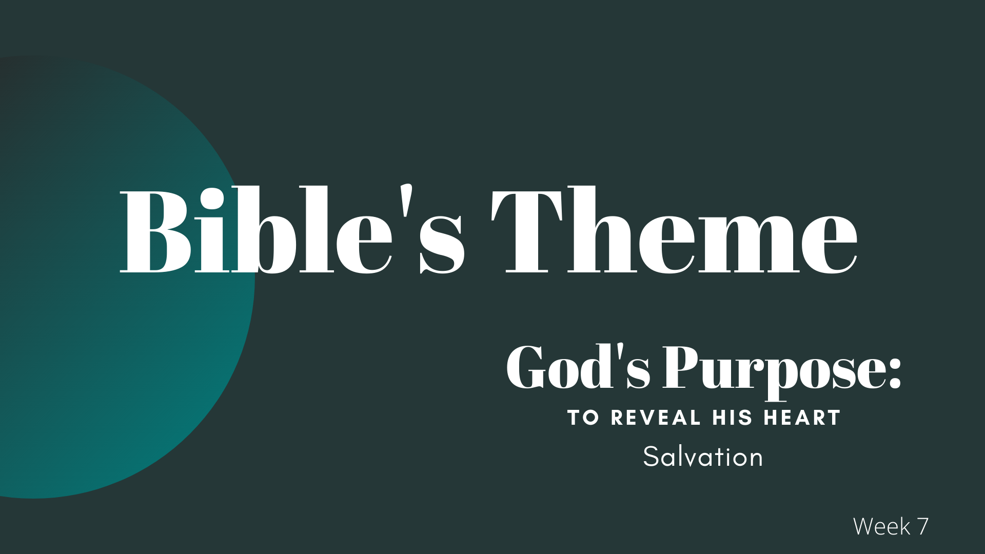 The Bible's Main Theme