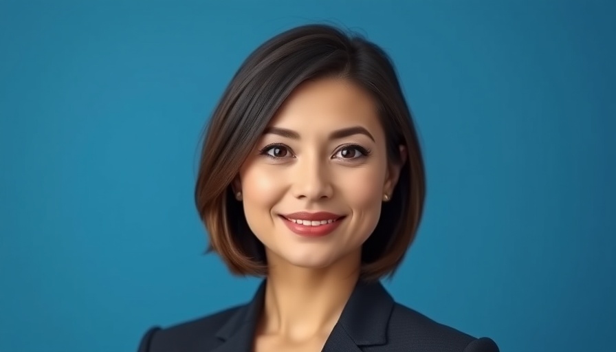 Professional woman offering HR insights, neutral background.