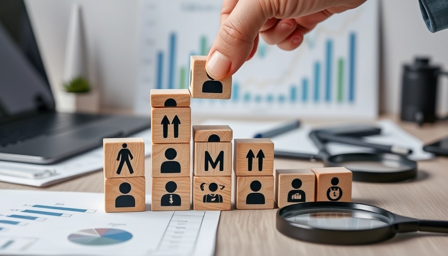 Human Capital Management concept with wooden blocks and human icons.