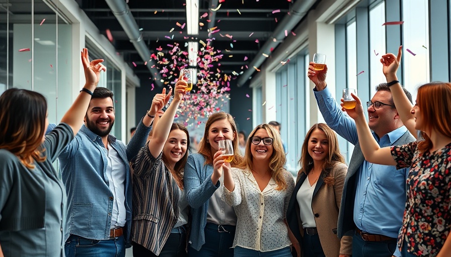 Group celebrating in office, relating to overtime pay regulation.