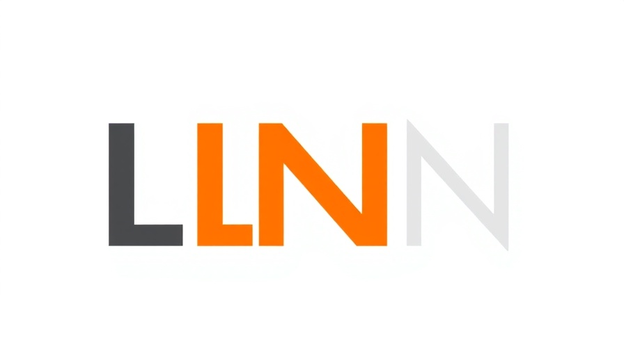 Minimalistic logo design with split 'L' and 'N' in orange and gray.