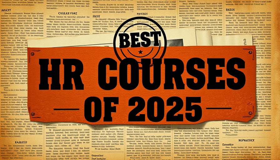 HR courses 2025 graphic with retro design and sepia background
