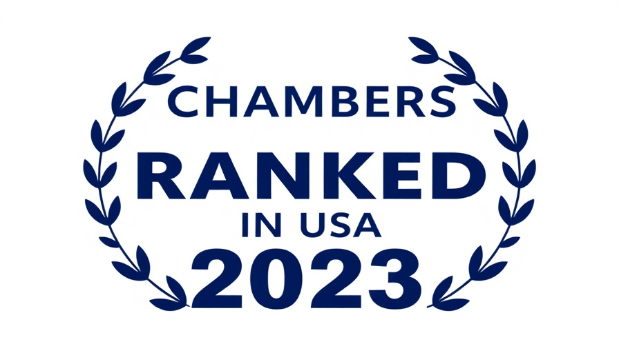 Chambers Ranked USA 2023 laurel emblem design, sleek and minimalistic.