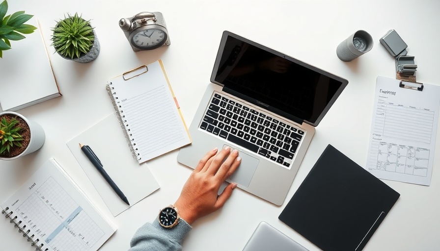 Clean workspace with laptop and planner illustrating internal communication strategy.