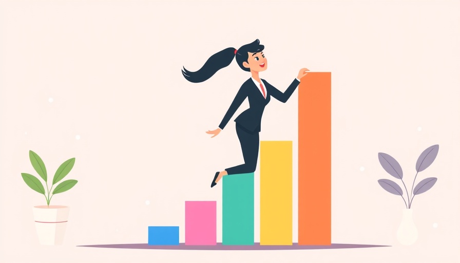 Businesswoman climbing graph representing employee engagement strategies