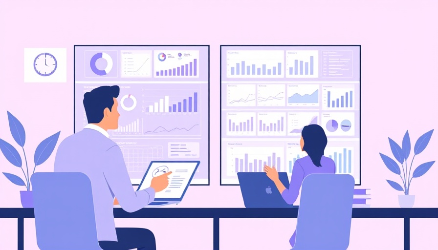 Illustration of employee scheduling software in a modern workspace