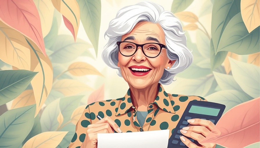 IRS Form 944 concept with smiling woman and financial documents.