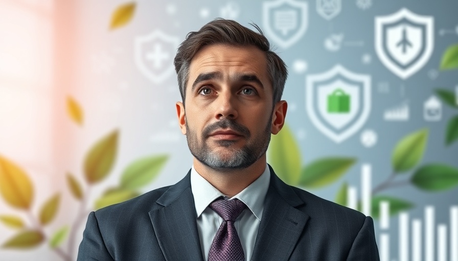 Professional pondering insurance tools in modern graphic style