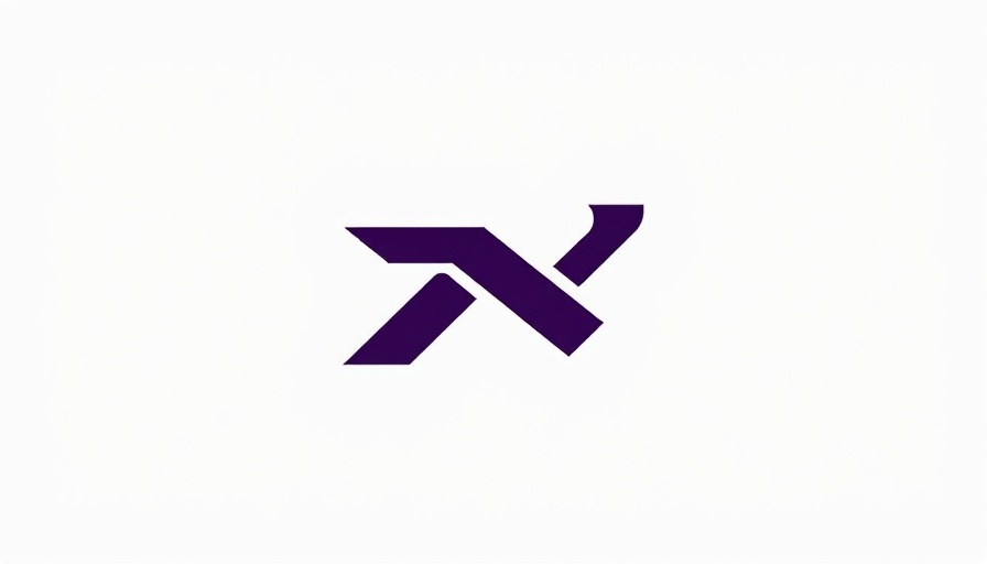 Abstract geometric logo symbolizing leadership in dark purple.