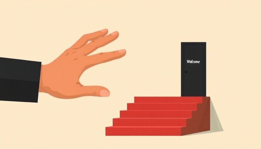 Minimalist illustration symbolizing onboarding success metrics with stairs and a hand.
