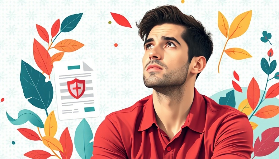 Thoughtful man with insurance document, guaranteed issue concept.