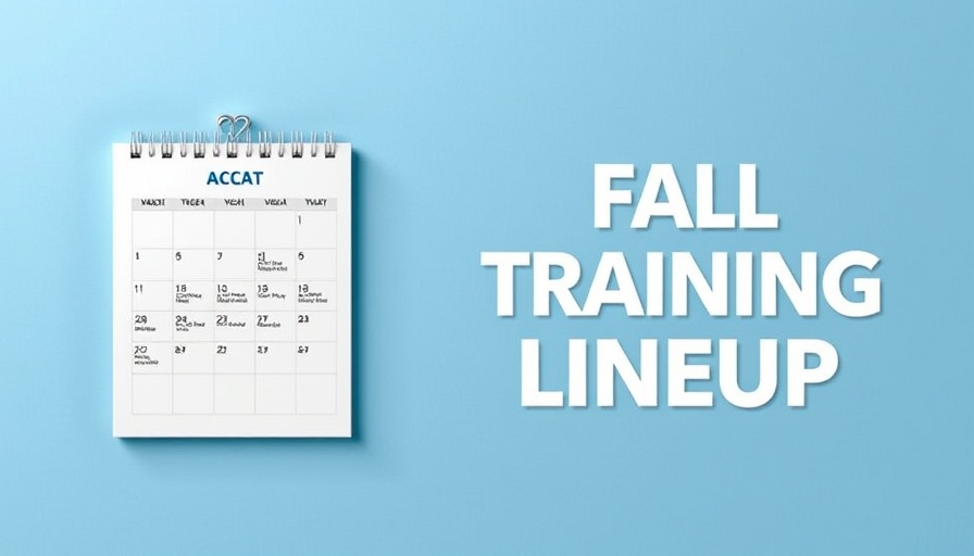 Calendar with ACCA Fall Training lineup.