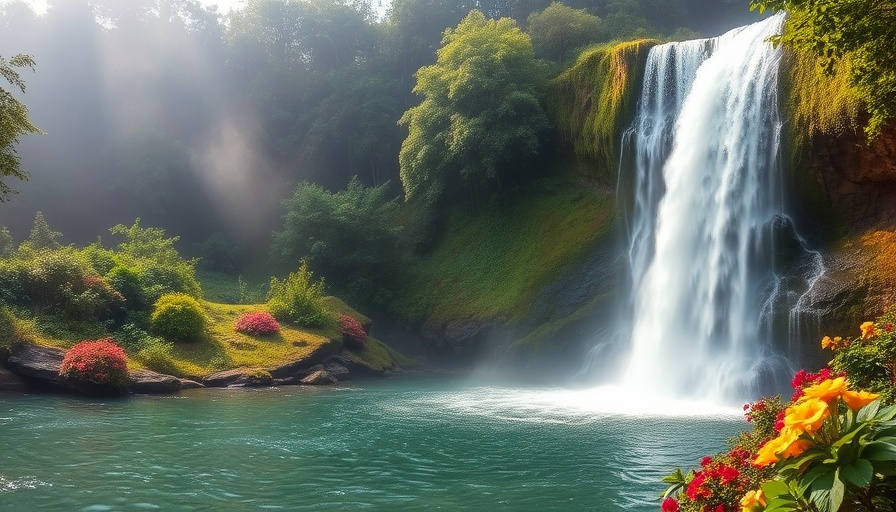 Majestic waterfall and lush greenery, hidden gems of tourism in United States.