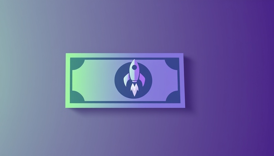 AI-driven fintech solutions symbolized by a rocket and banknote.