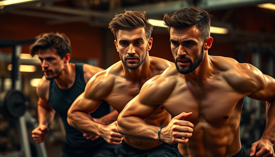 Regular movement interval benefits illustrated by focused men running in gym.