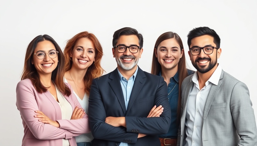 Diverse group of professionals smiling together
