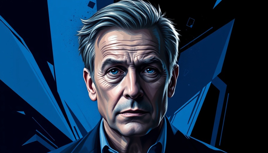 Stylized portrait conveying workplace loyalty in a geometric design.
