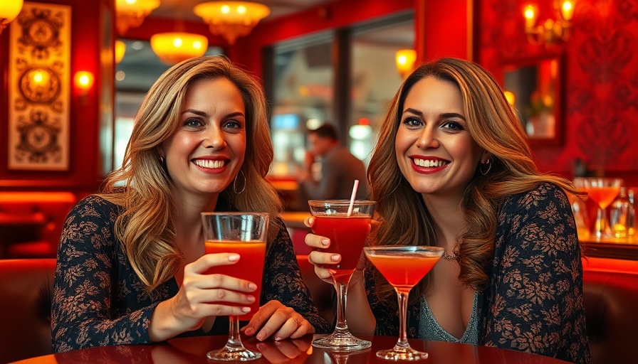 Cabo nightlife: Two women enjoying cocktails at a stylish bar.