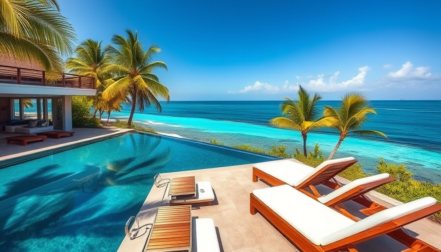Luxurious oceanfront villa in Cabo San Lucas with infinity pool and loungers.