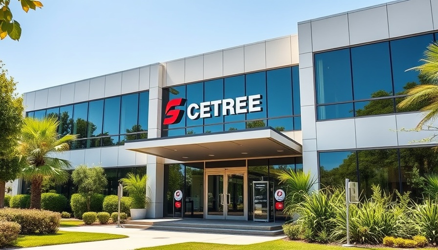 Modern office entrance suggests organized business planning.