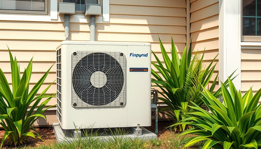 Modern AC unit outside home with plants, AC maintenance tips.