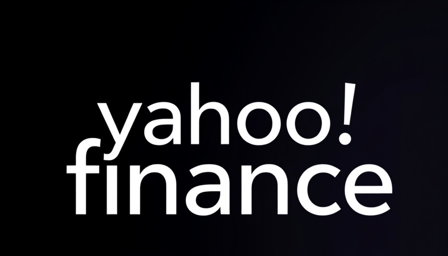 Yahoo Finance logo on a dark gradient background.