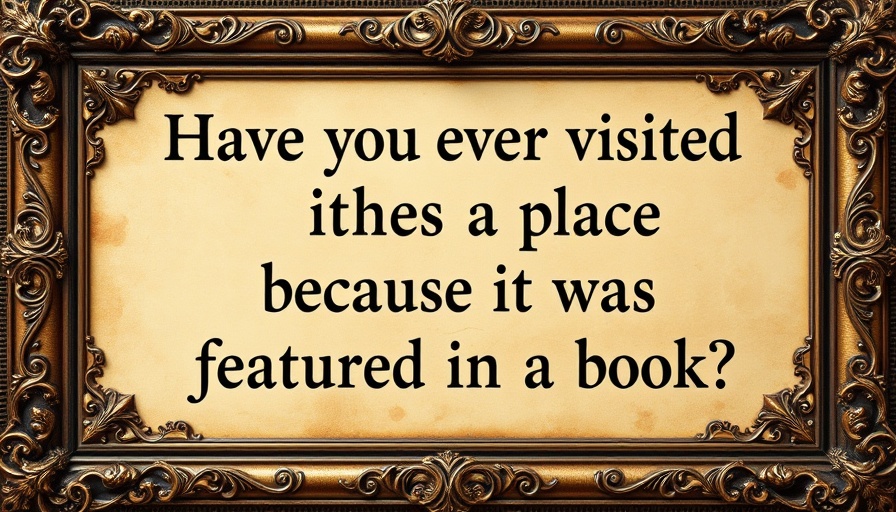 Vintage question on literary travel in an ornate frame.
