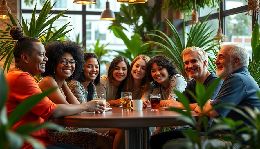 Les Amis app for women friendships NYC, group of friends enjoying time at a cafe.