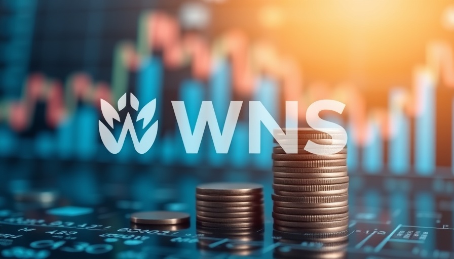 Abstract financial concept with WNS logo and graphs.