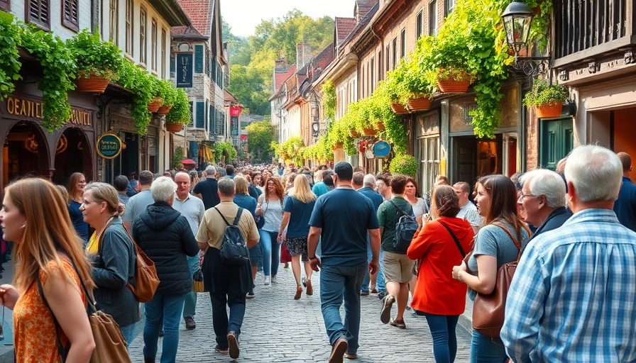 Monmouthshire resident engagement in vibrant town scene.
