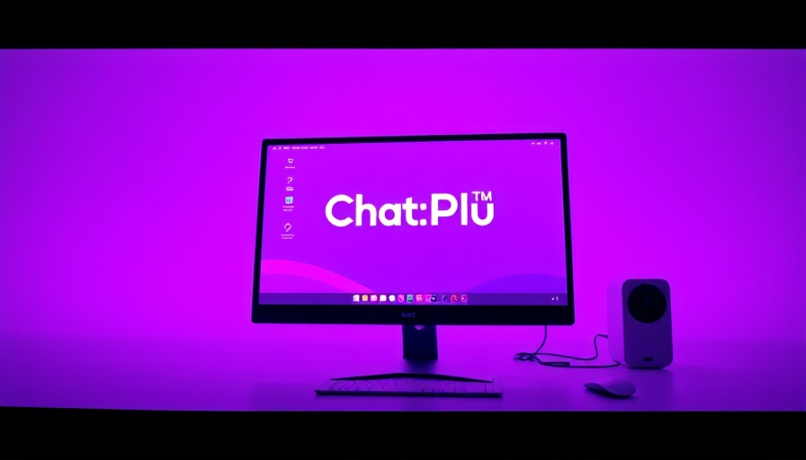 Futuristic desktop display of ChatGPTPlus for business analysis.