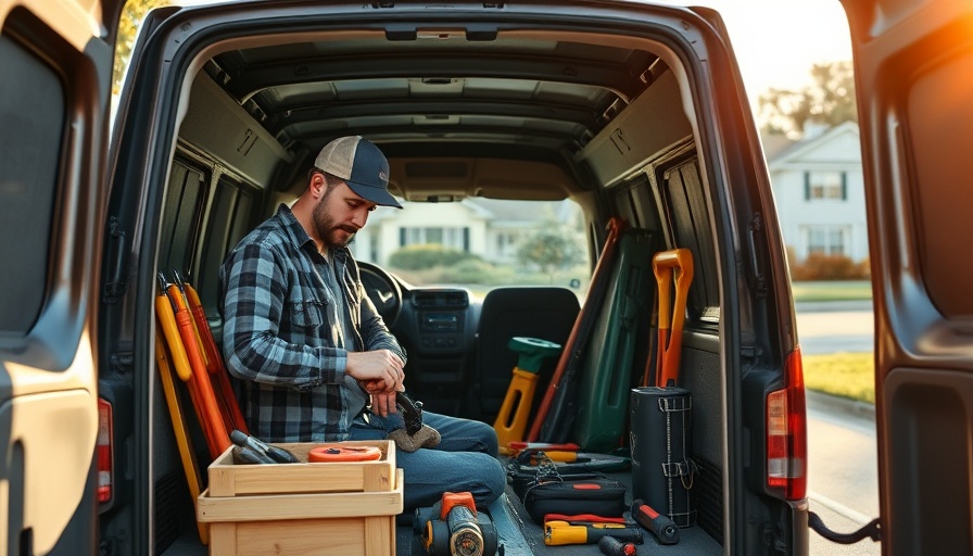 Contractor at work with organized tools in van, Adrian helps contractors work more efficiently.