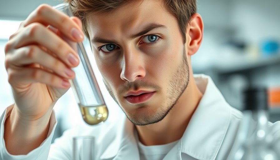 Scientist analyzing test tube, showcasing AI's transformative contributions in research.