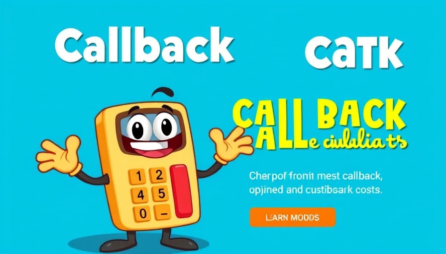 Cartoon calculator highlighting cost of HVAC callbacks on blue background.