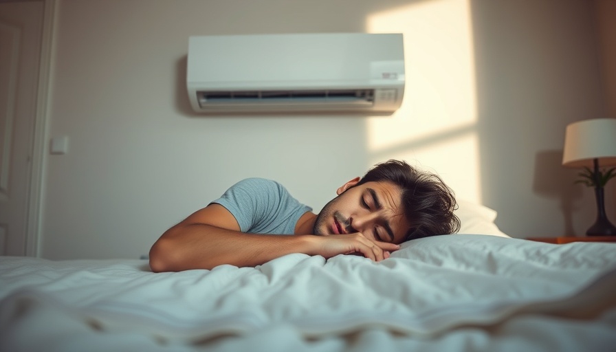 Exhausted man feeling unwell near air conditioner, AC making you sick.