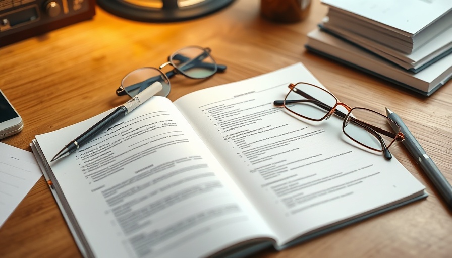 Open notebook with post-restoration checklist, glasses and pen on a desk.
