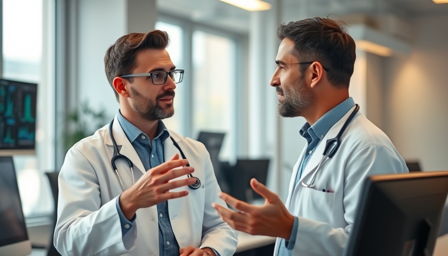 Doctor discussing mental health investments in a modern office.