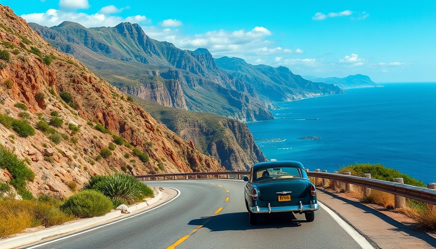 Cabo car rentals scenic drive along coastal road with cliffs and ocean.