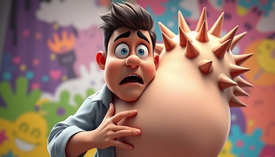 Gotcha Medical Hacks for Kids animated scene with shocked man and spiky object.