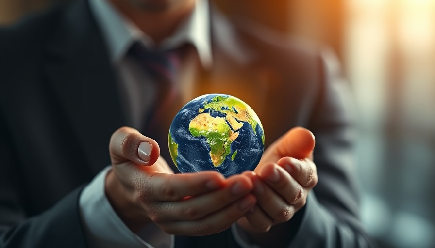 Triple bottom line in business: person cradling Earth.