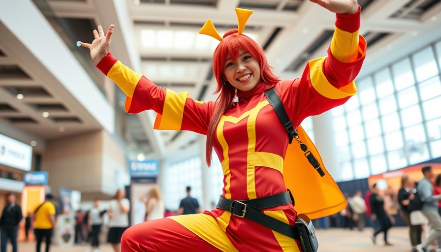 Cosplayer in vibrant costume at New York Comic Con 2025.
