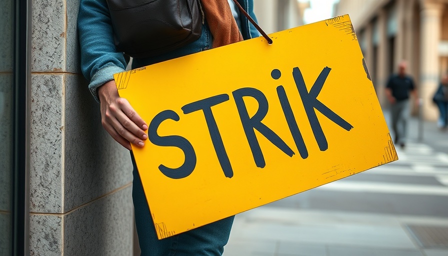 Yellow BCGEU strike sign impacting restaurants.