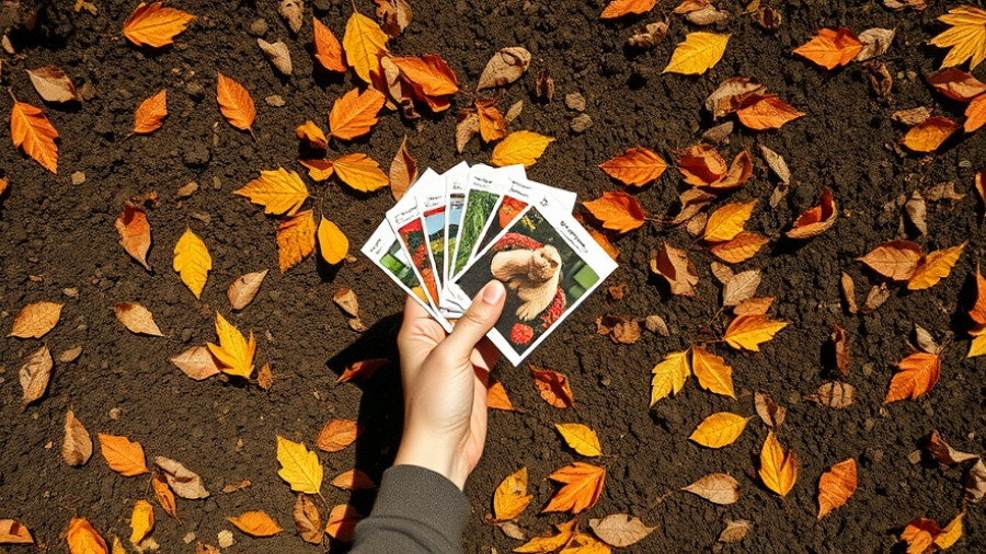 Garden preparation with seeds for planting after freeze, autumn setting.