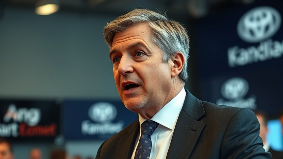 Businessman speaking at conference on government shutdown impact on airline bookings.