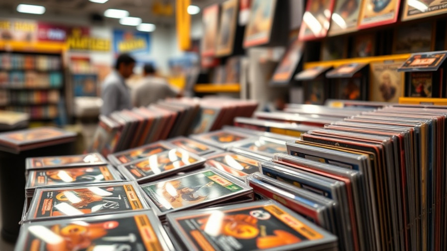 Vibrant trading card collection representing sales growth in a store.
