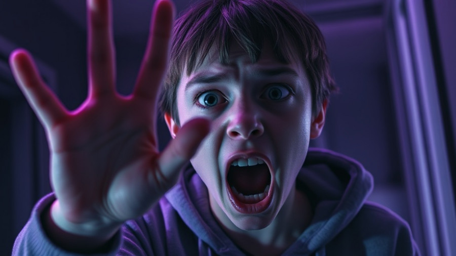 Frightened teenager in a scene from R.L. Stine’s Cult TV Series The Nightmare Room.