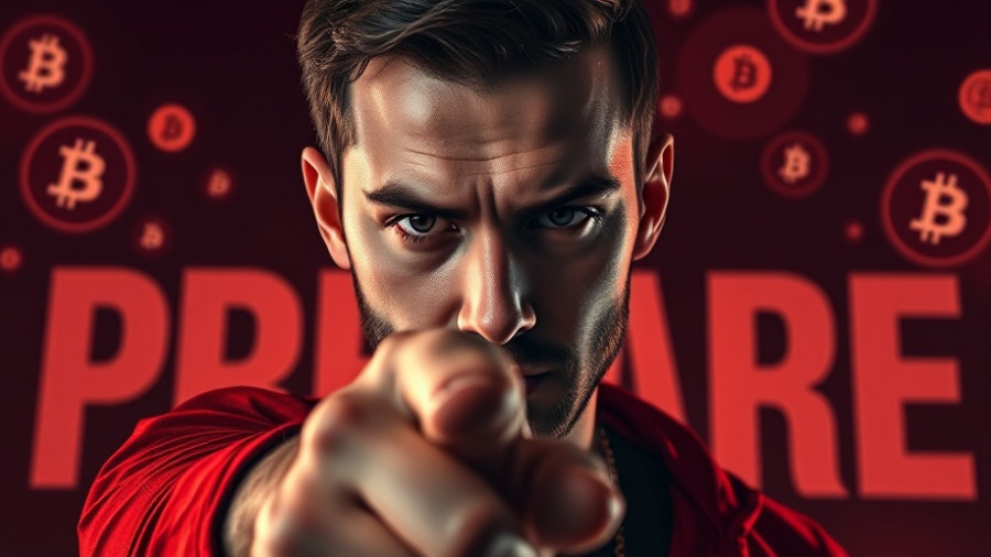 Intense focused man in crypto-themed scene with '72 hours left for crypto'