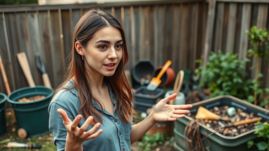 Garden composting tips for fall by a young woman.