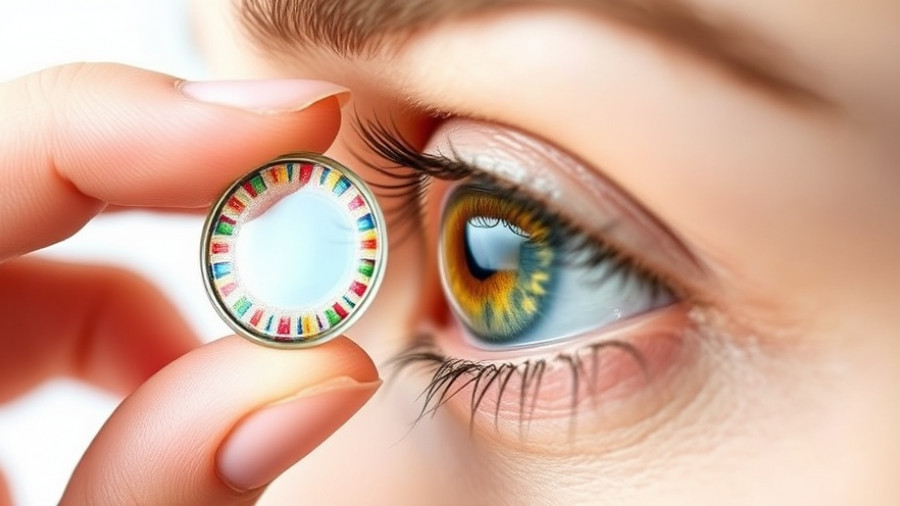 Close-up eye applying novelty contact lens safely
